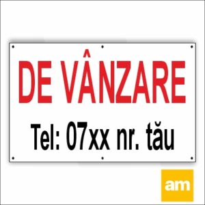 Banner printat - de vanzare, inchiriat, santier - 1x0.5 m