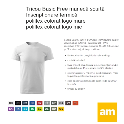 Tricou pentru bărbaţi maneca scurta BASIC FREE